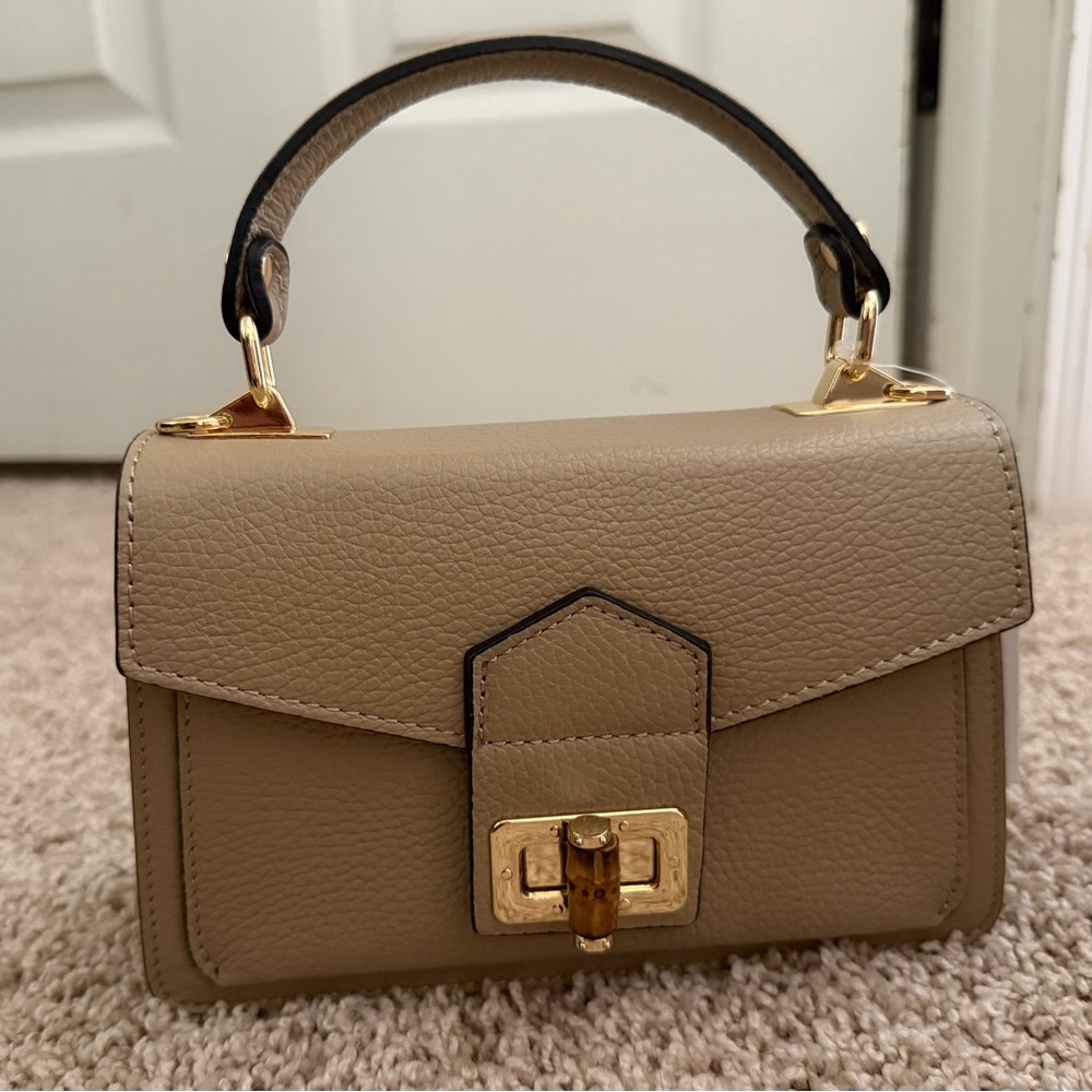 New With Tags Made in Italy Genuine Leather Top Handle Crossbody